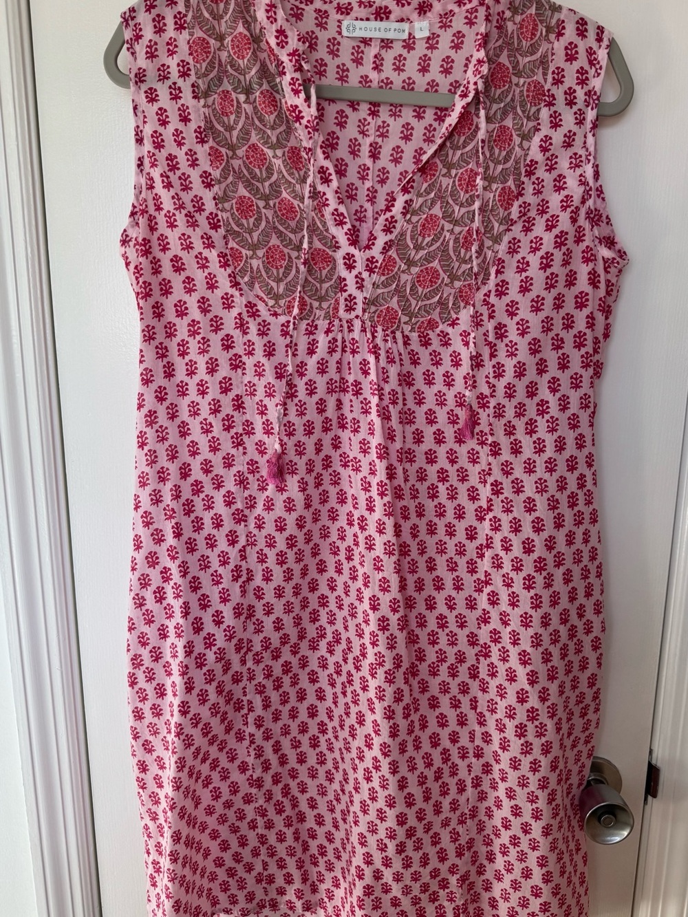 Pink Floral Sleeveless Casual Dress
